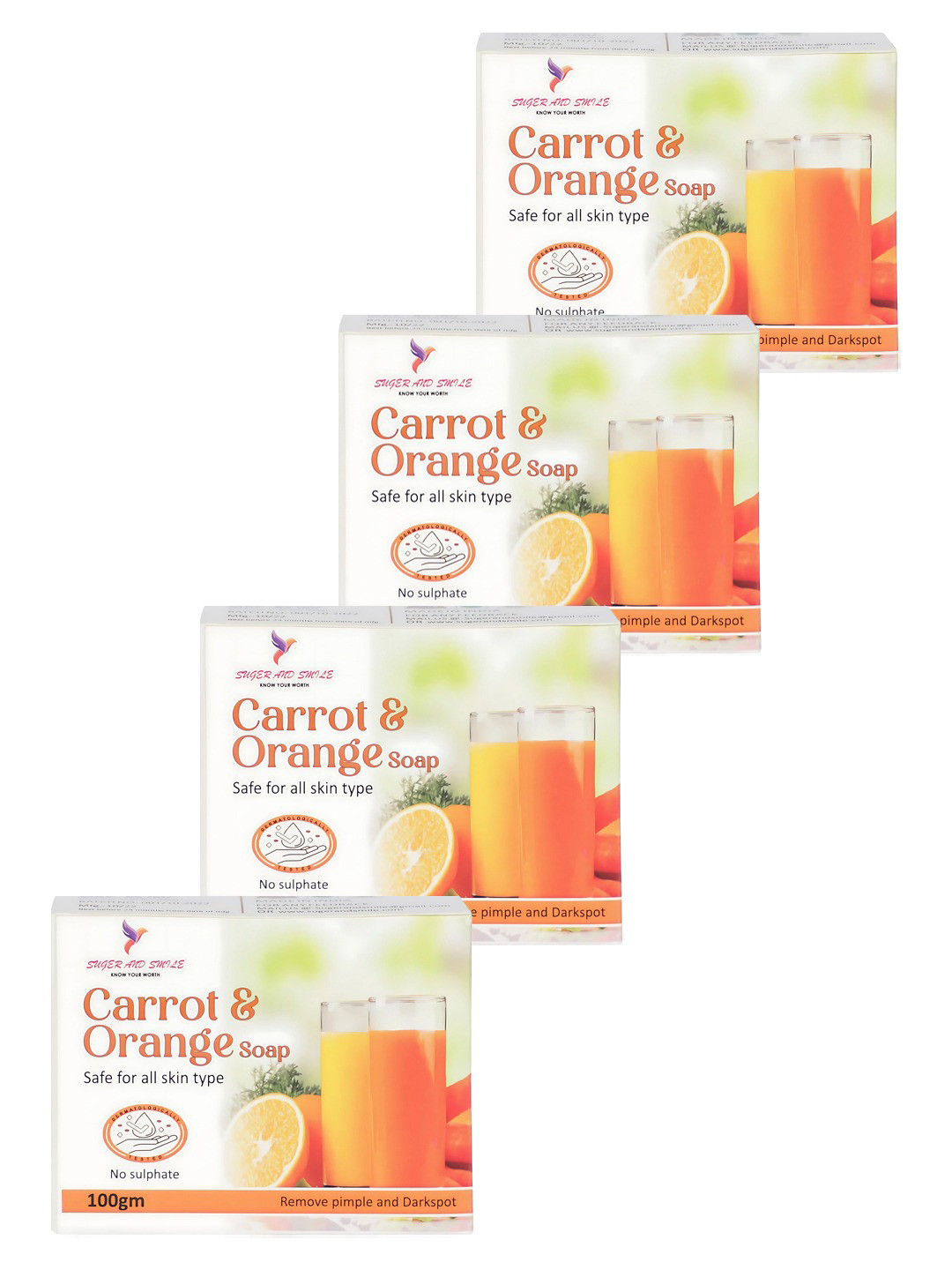 SUGER AND SMILE Orange Carrot Soap For Darkspot - 100 g