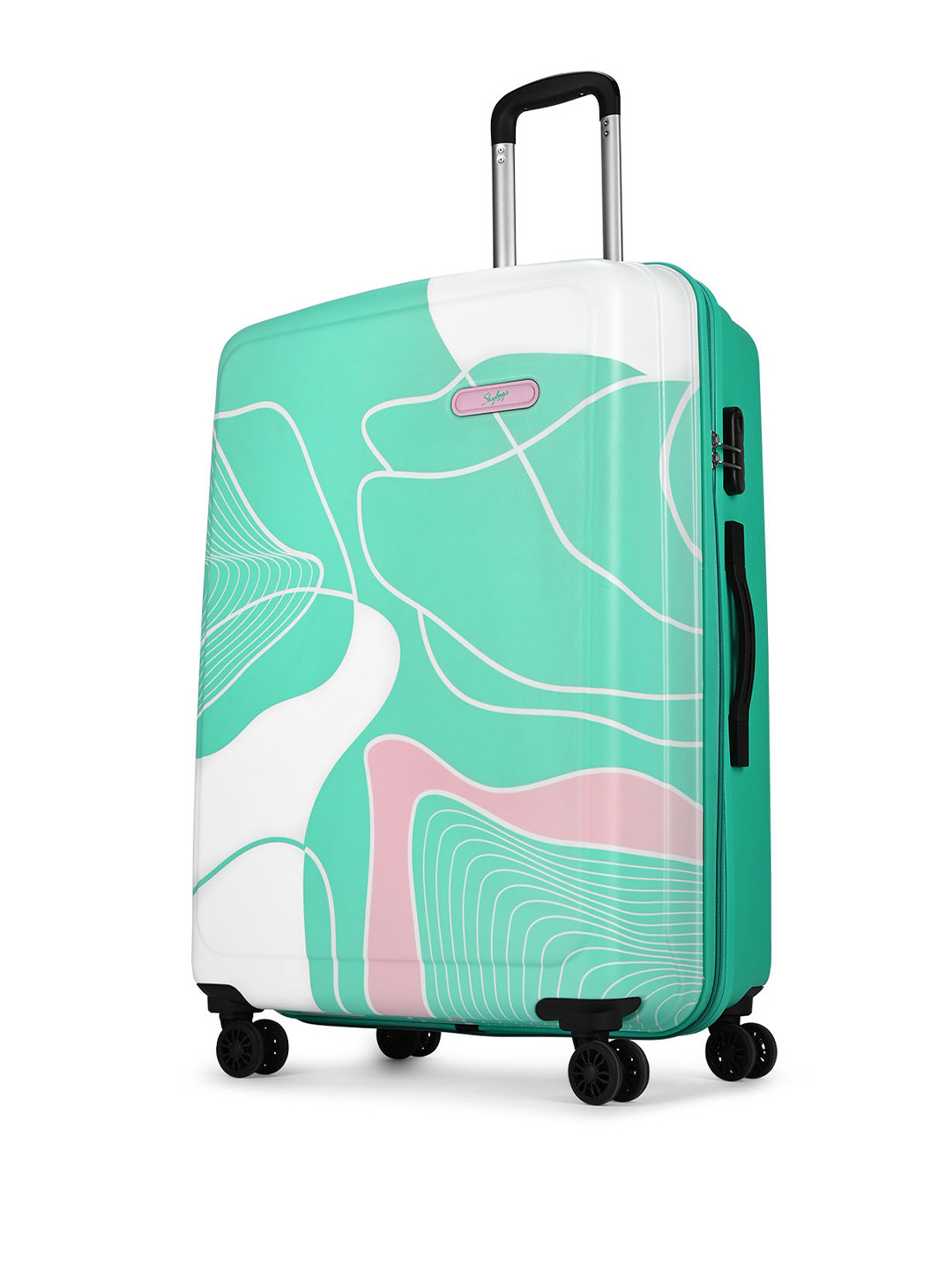 Skybags Paradise Printed Hard Sided Large 8 Wheel Trolley Suitcase