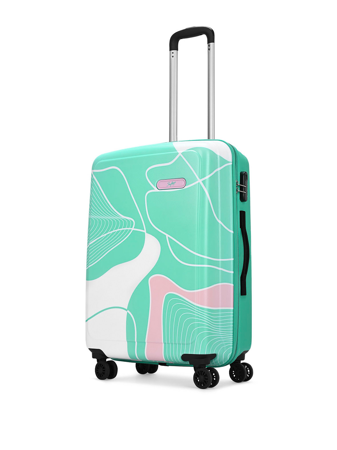 Skybags Paradise Printed Hard Sided Medium 8 Wheel Trolley Suitcase