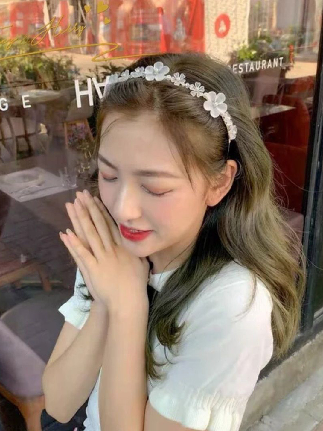 Ziory Girls Crystal Floral Design Hair Band