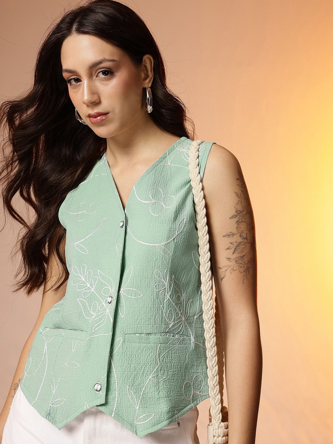 CORSICA Embroidered Vest Top