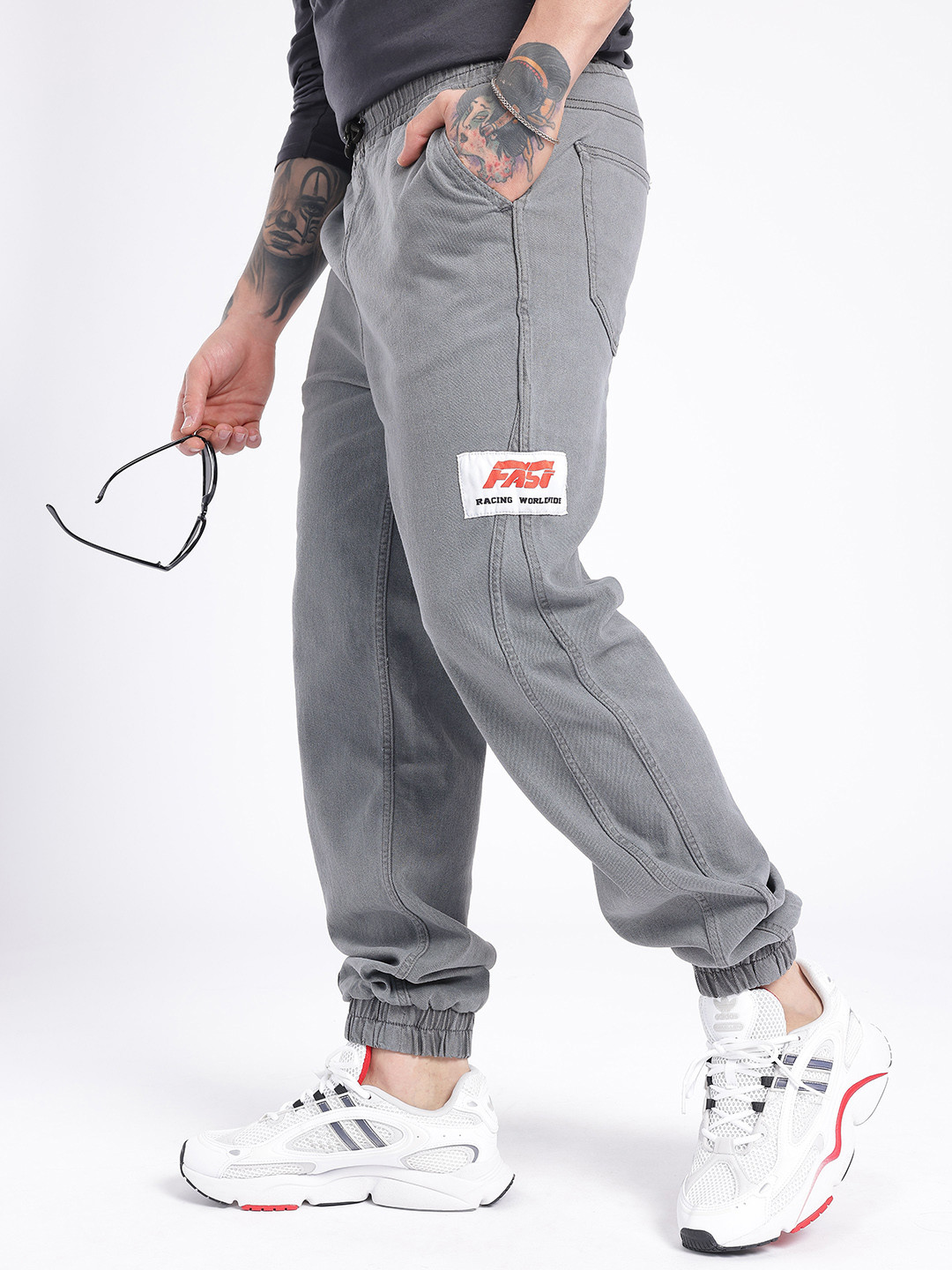 glitchez Men Stretchable Panelling Jogger