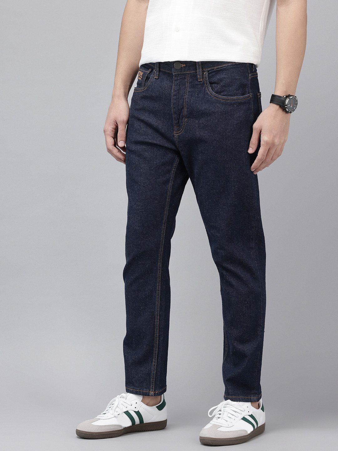 U.S. Polo Assn. Denim Co. Men Cole Tapered Crop Fit Mid-Rise Stretchable Jeans