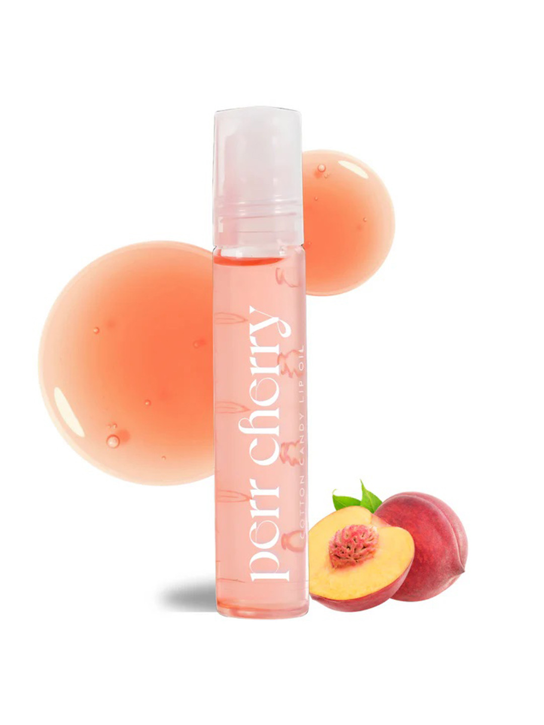 PERR CHERRY Cotton Candy Lip Oil Gloss With Vitamin A + C + E & Castor Oil- 10 ml - Peach