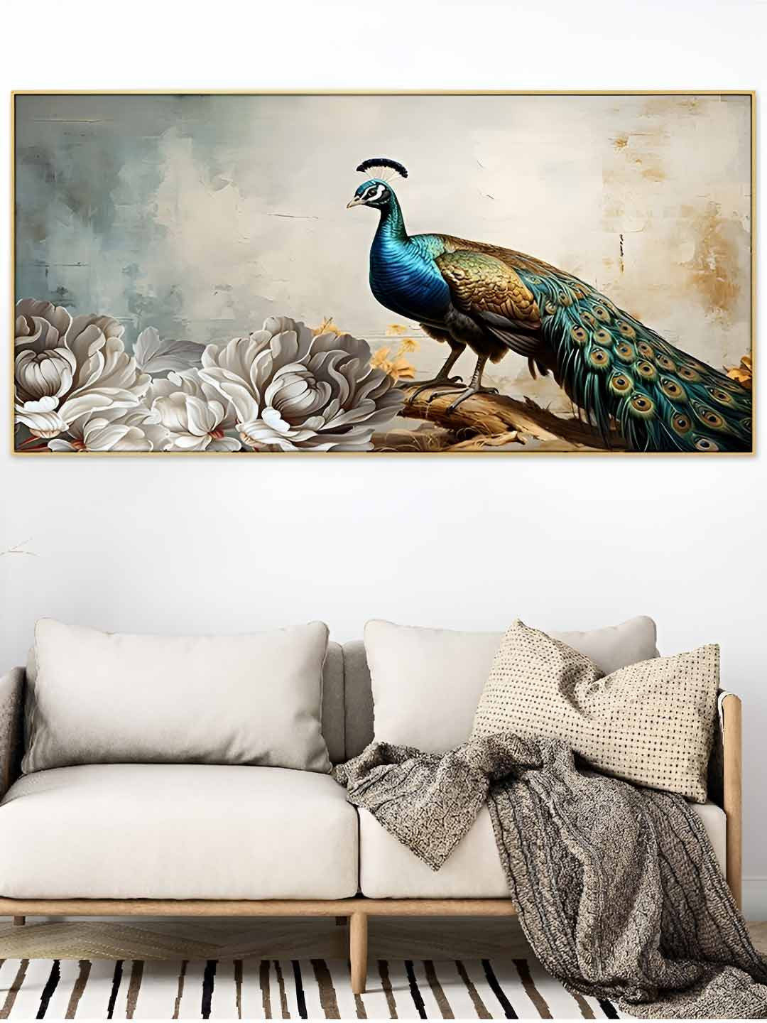 DEKORSTATION Blue & Grey Painted Wooden Wall Art