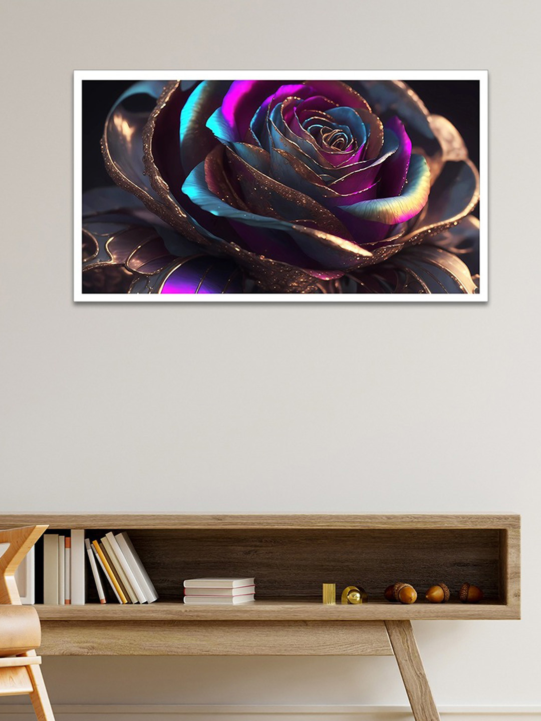 DEKORSTATION Violet & Blue Painted Wooden Wall Art