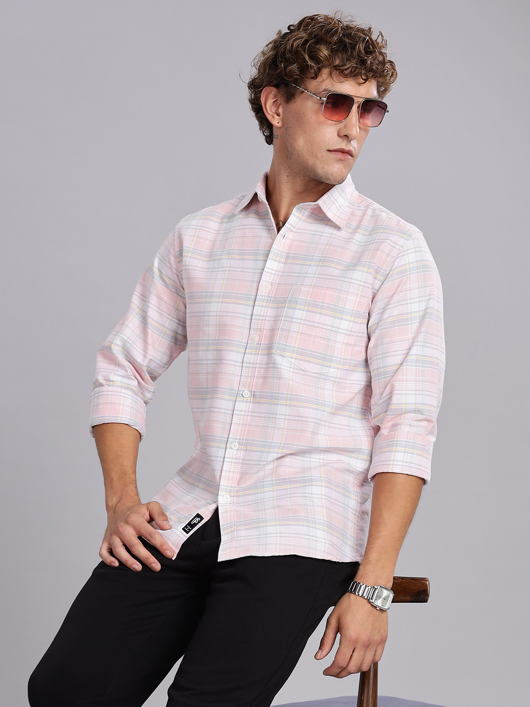 Guns & Sons Men Standard Checked Casual Shirt