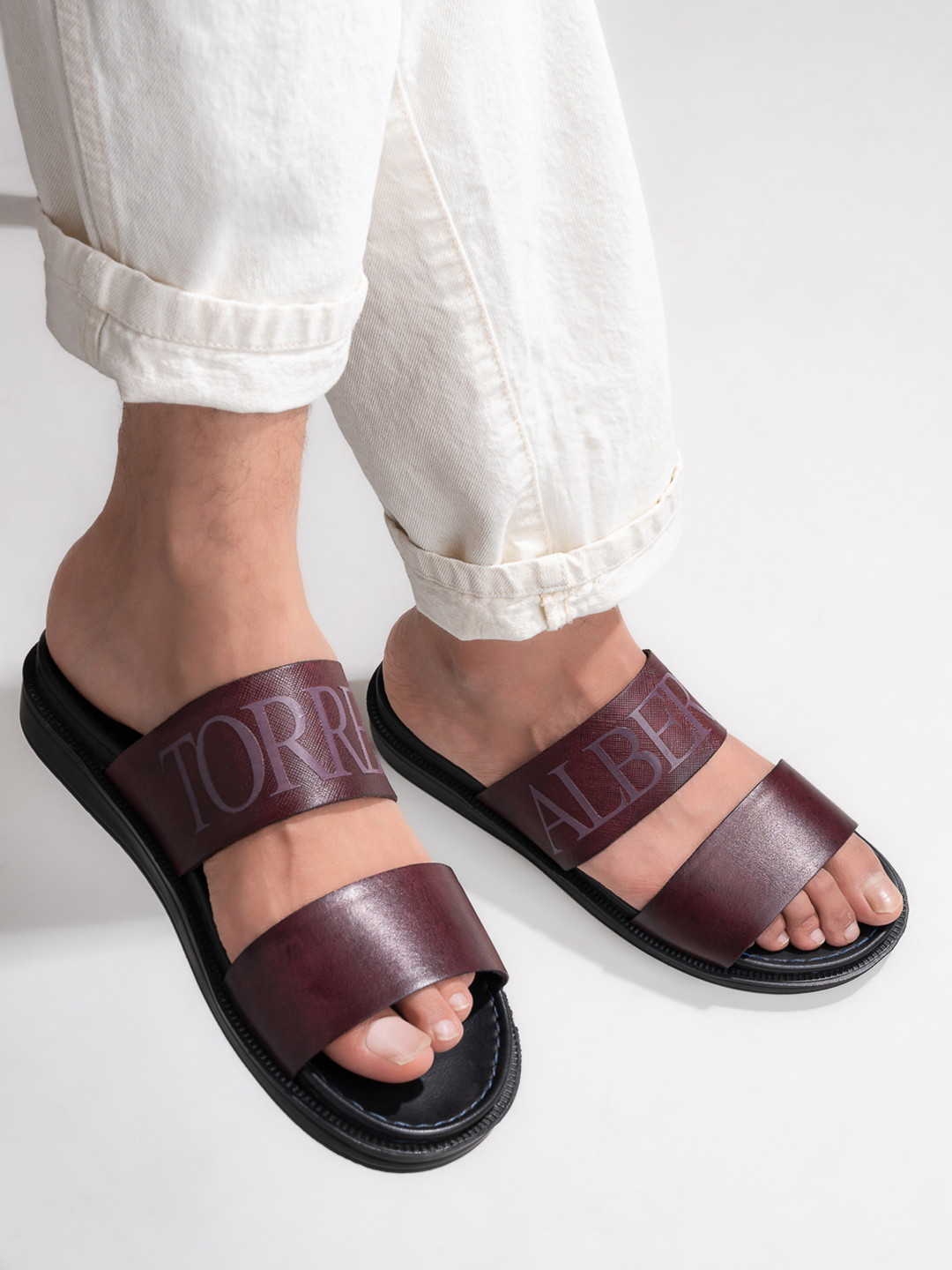 Alberto Torresi Men Leather Fisherman Sandals