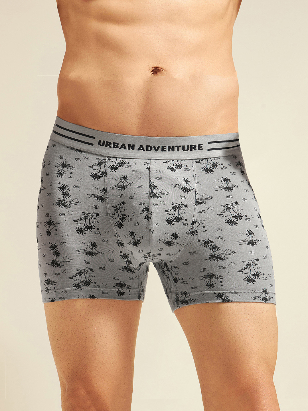 URBAN ADVENTURE Men Printed Moisture Wicking Trunk 1UAM-015-P(LT GRY)
