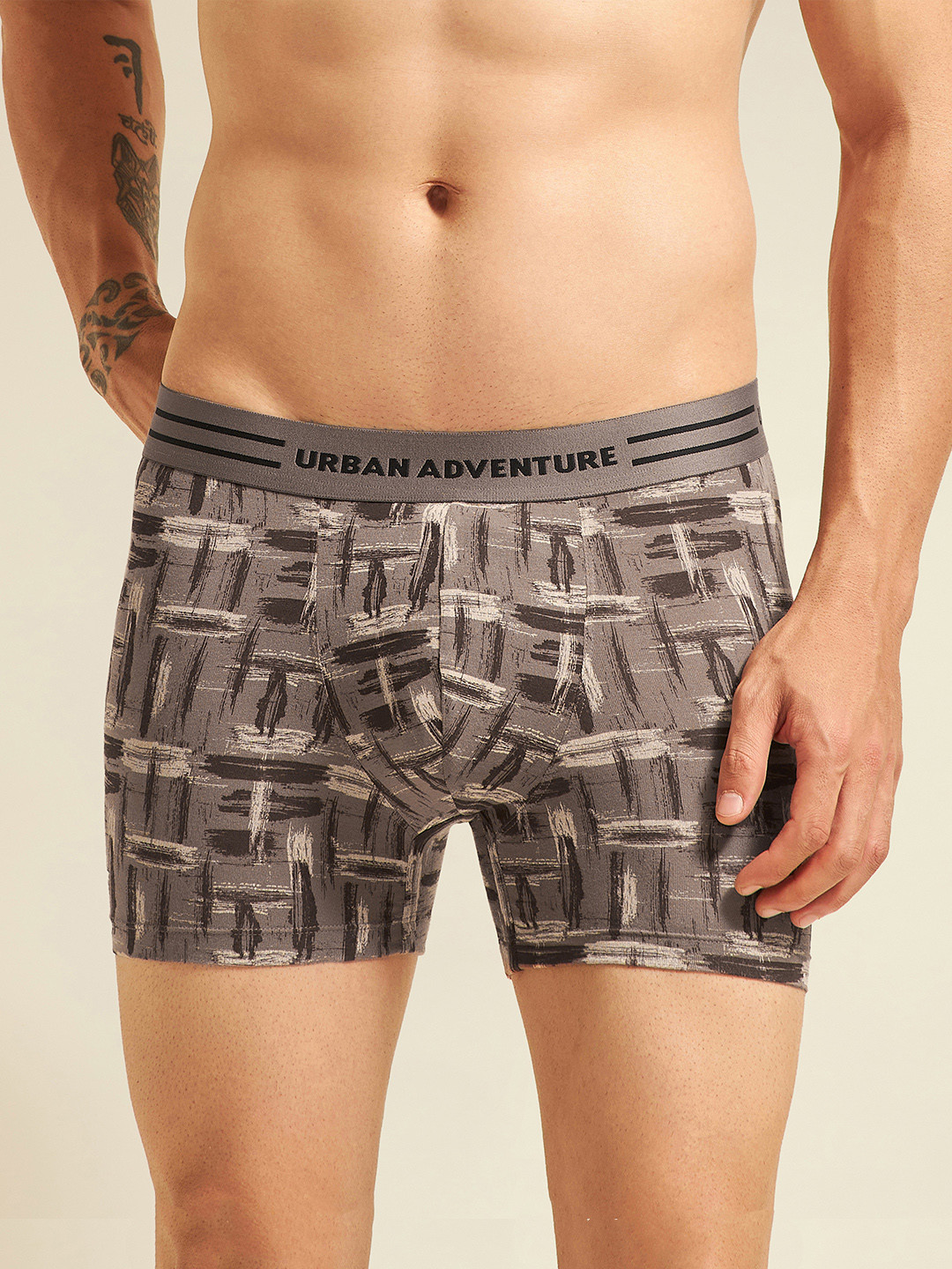 URBAN ADVENTURE Men Printed Moisture Wicking Trunk 1UAM-015-P(BROWN)