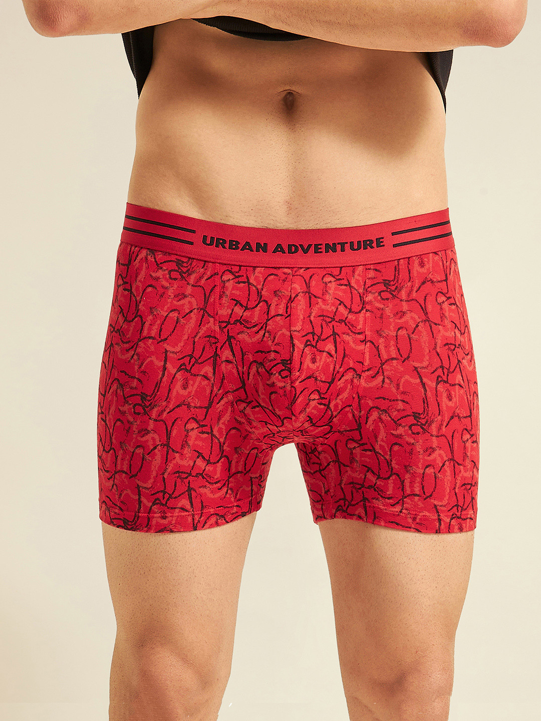 URBAN ADVENTURE Men Printed Moisture Wicking Trunk 1UAM-015-P(RED)