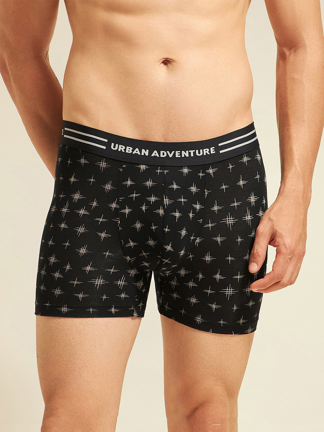 URBAN ADVENTURE Men Printed Moisture Wicking Trunk 1UAM-015-P(BLACK)