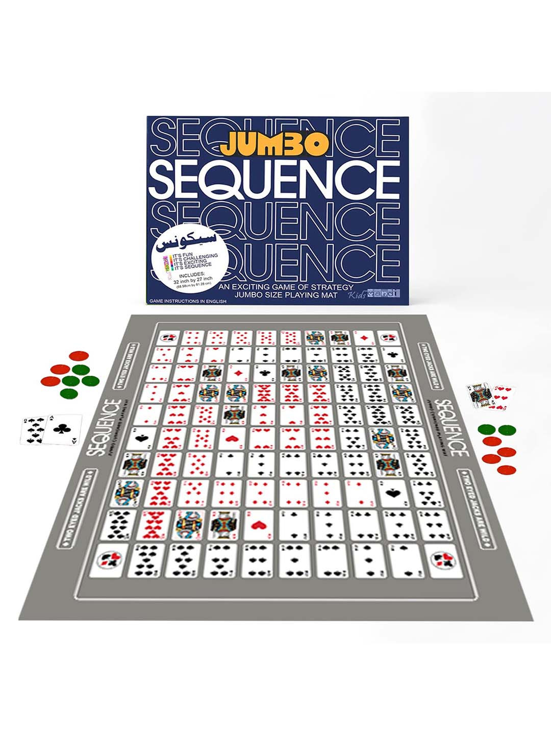 YK X Kids Mandi Jumbo Sequence Board Game with Foldable Mat