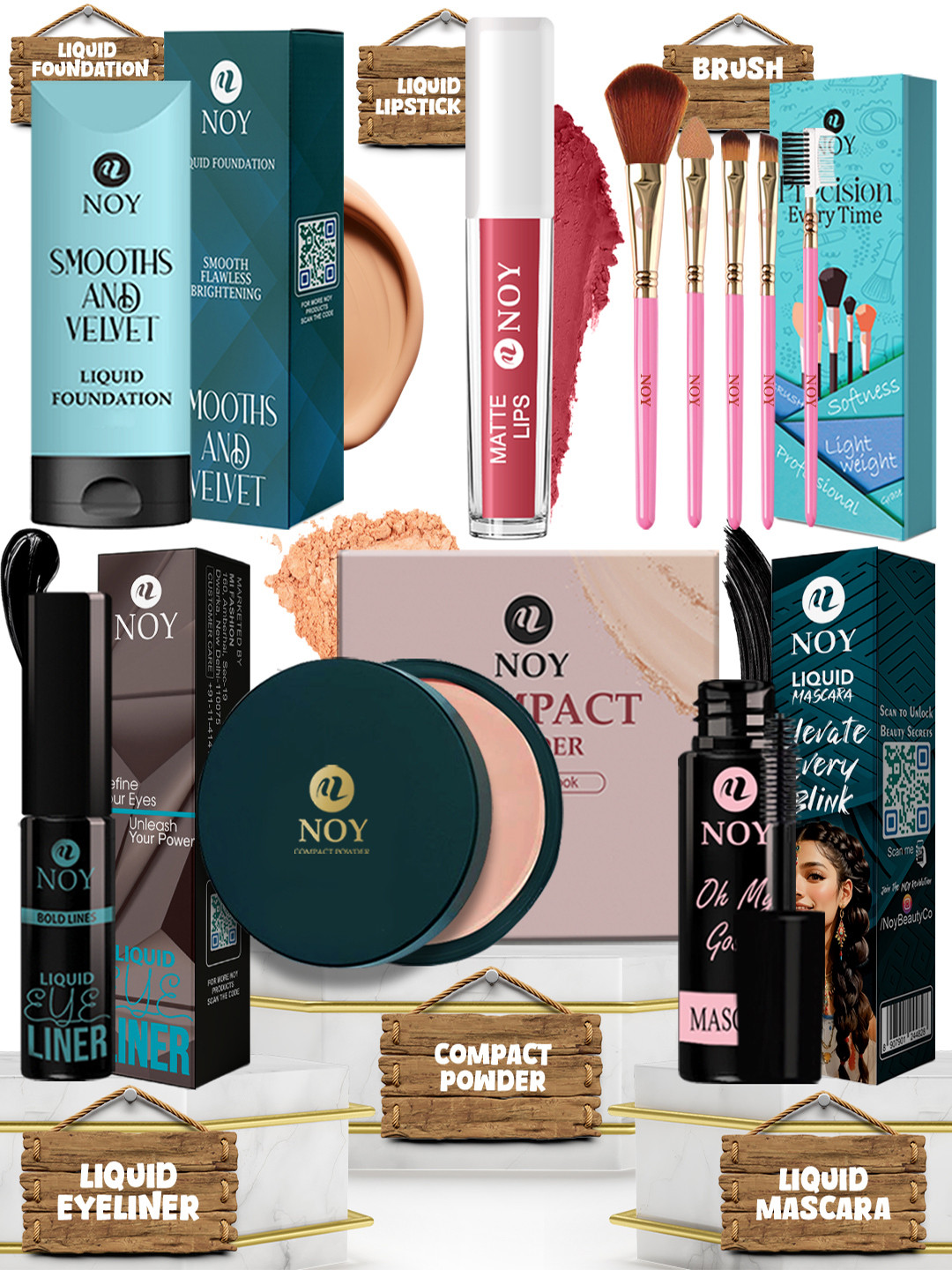 NOY Set Of 10 Long Lasting Waterproof Makeup Kit