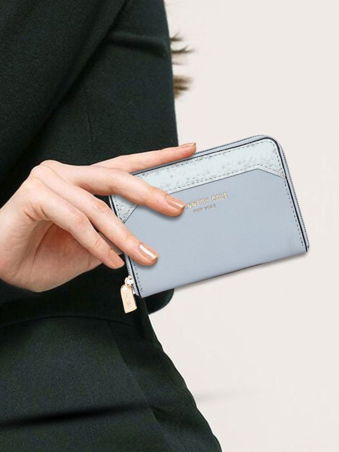 Kenneth Cole Women Abstract Textured PU Zip Around Wallet