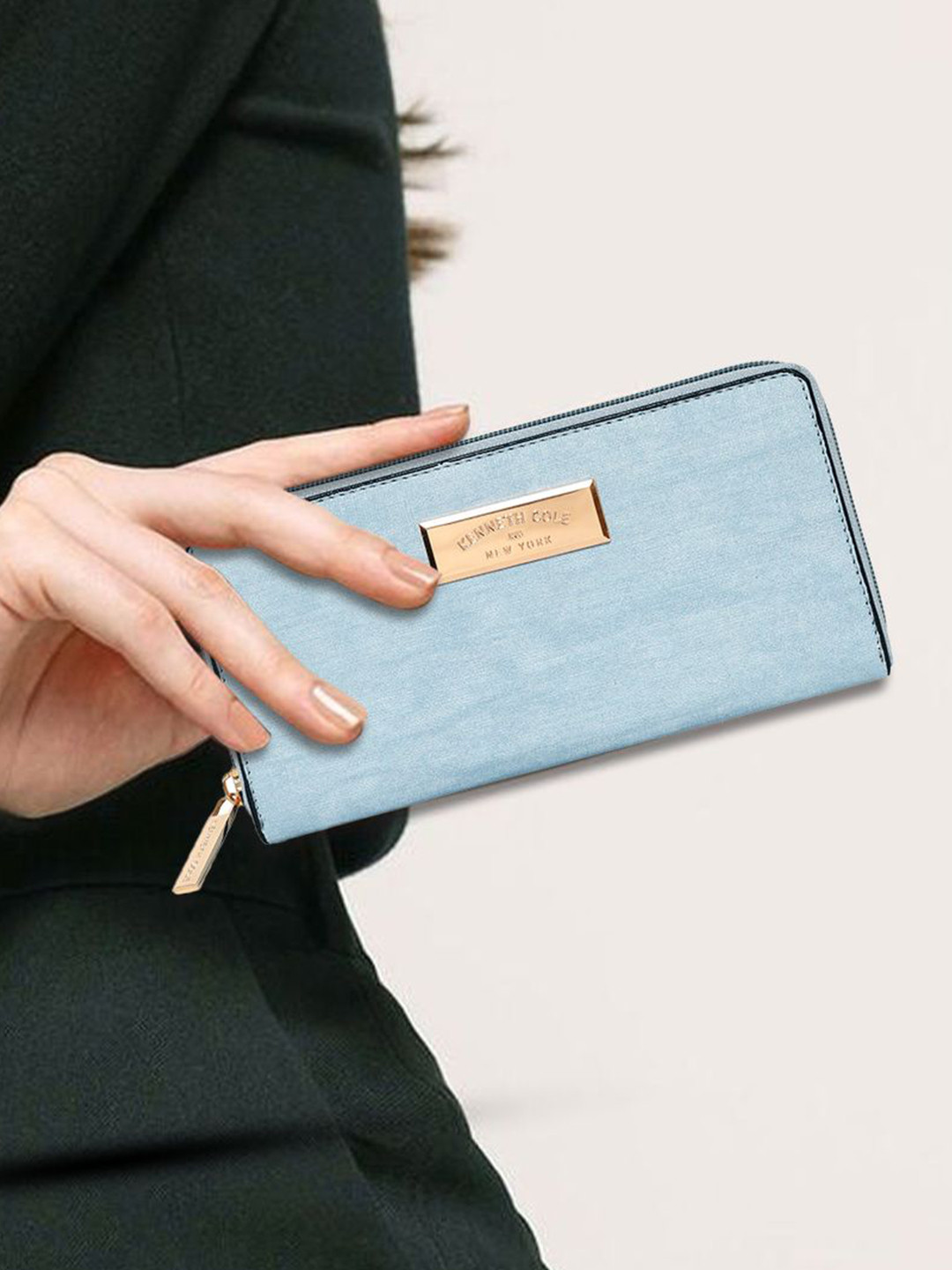 Kenneth Cole Women Textured PU Zip Around Wallet