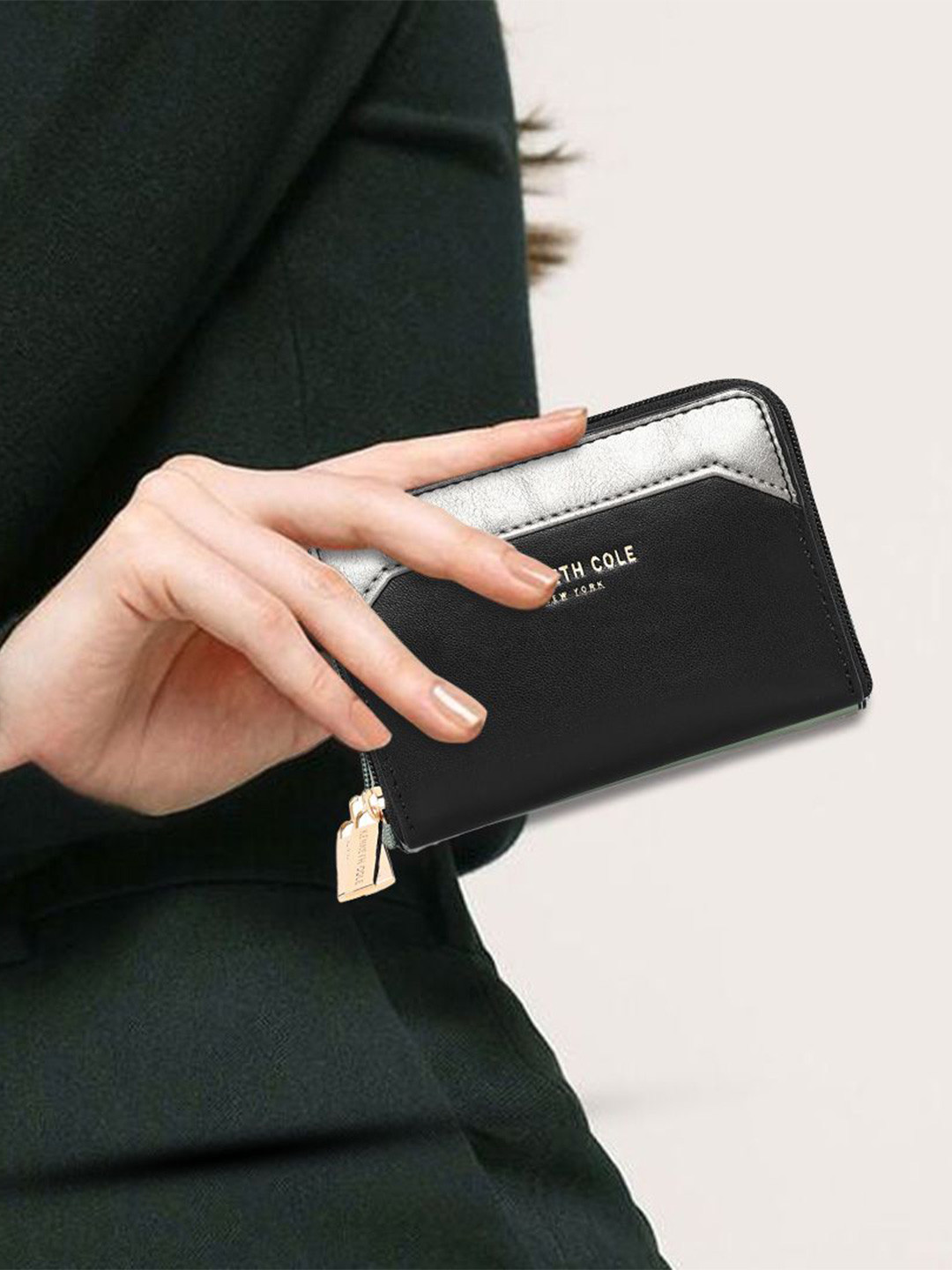 Kenneth Cole Women Abstract Textured PU Zip Around Wallet