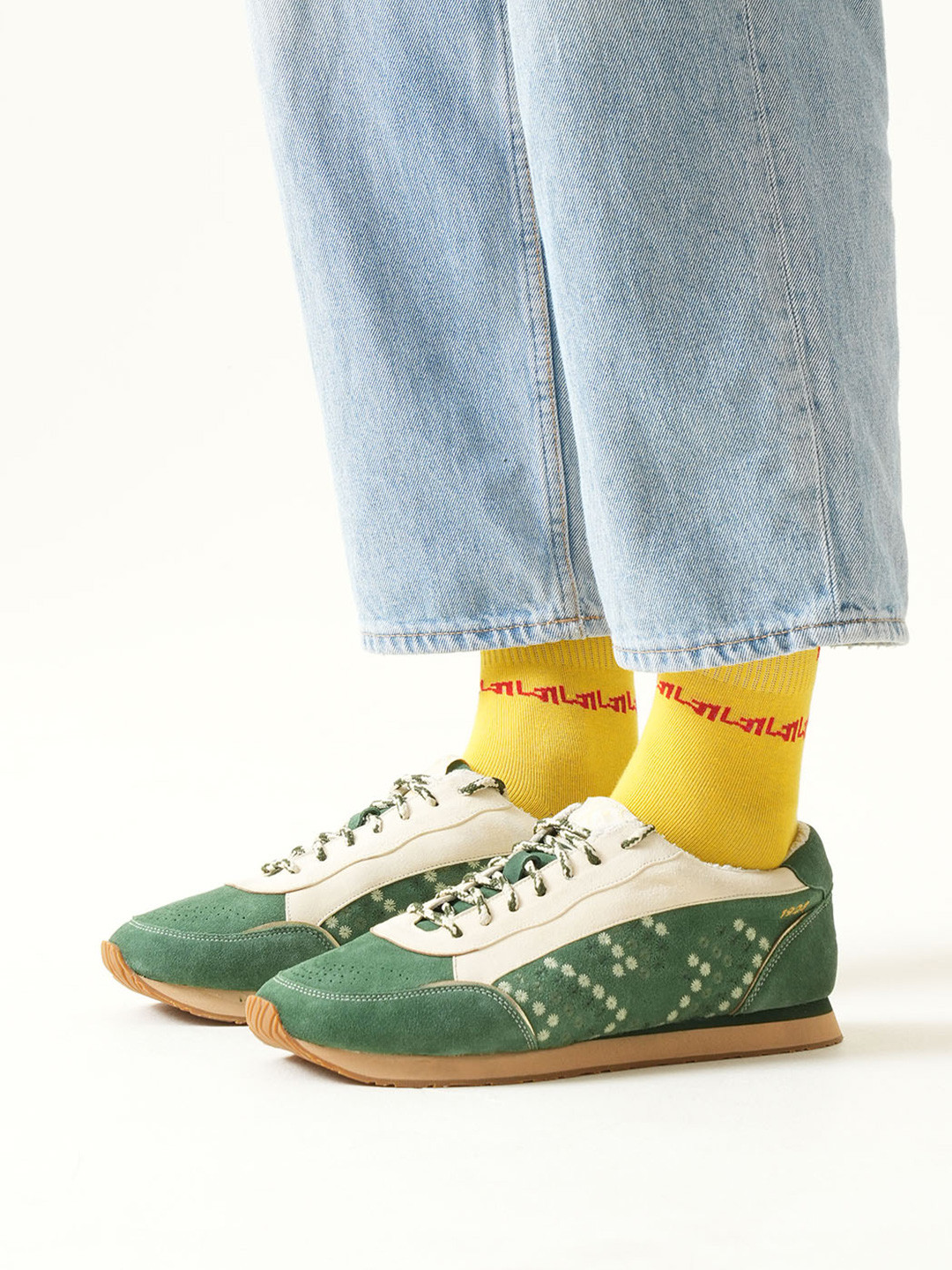 GULLY LABS Men Turf Olive Suede Clean Look Leather Sneakers