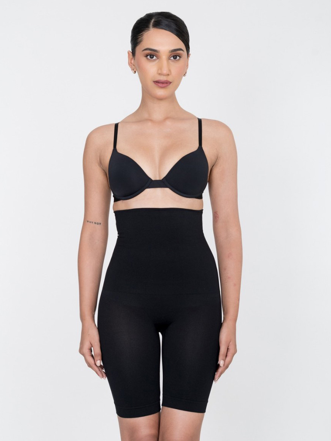 Shapercult Women Black High Waist Tummy & Thigh Shaper Shorts