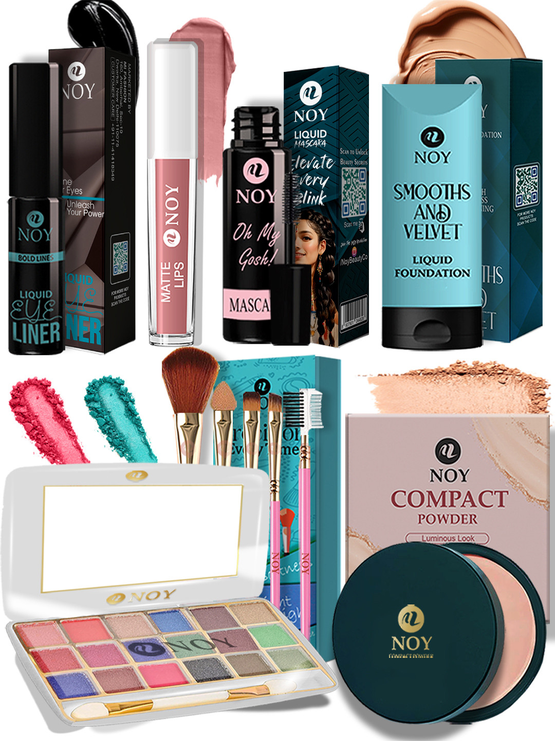 NOY 11 PCS Makeup Kit for Women - Lipstick, Eyeliner, Foundation & Beauty Brushes