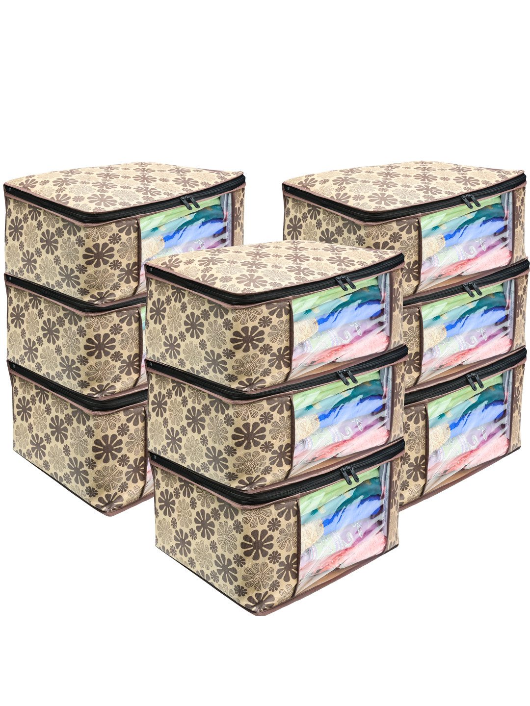 Star Weaves Set of 9 Non-Woven Printed Saree Cover