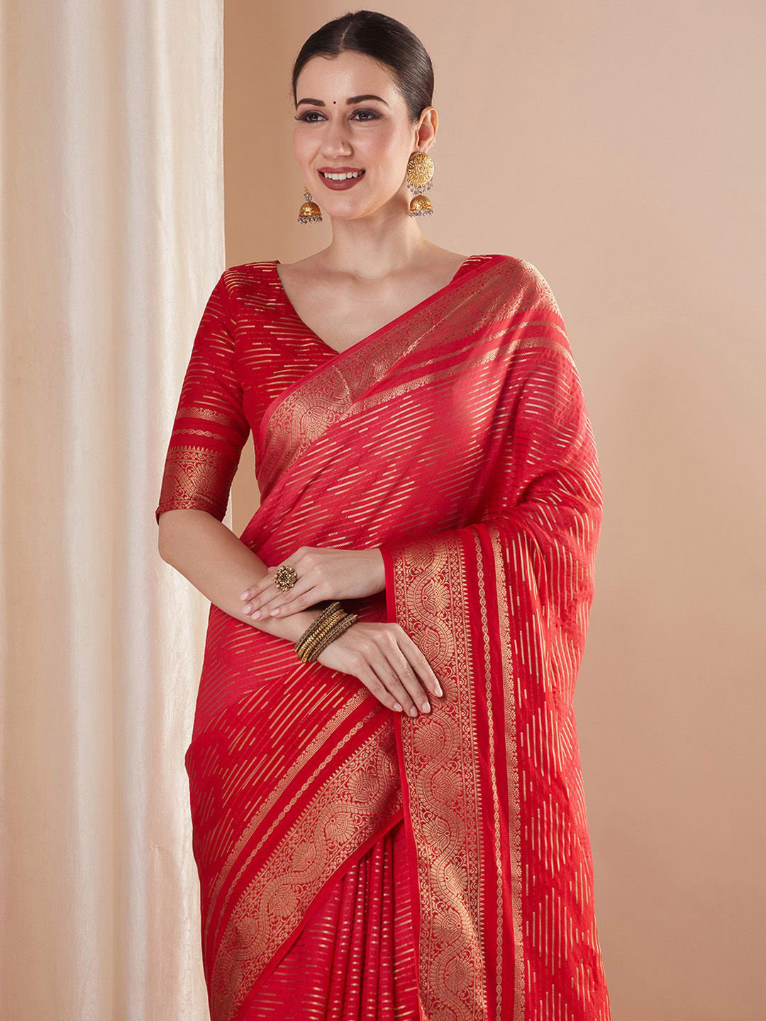 Saree mall Zari Pure Georgette Banarasi Sarees