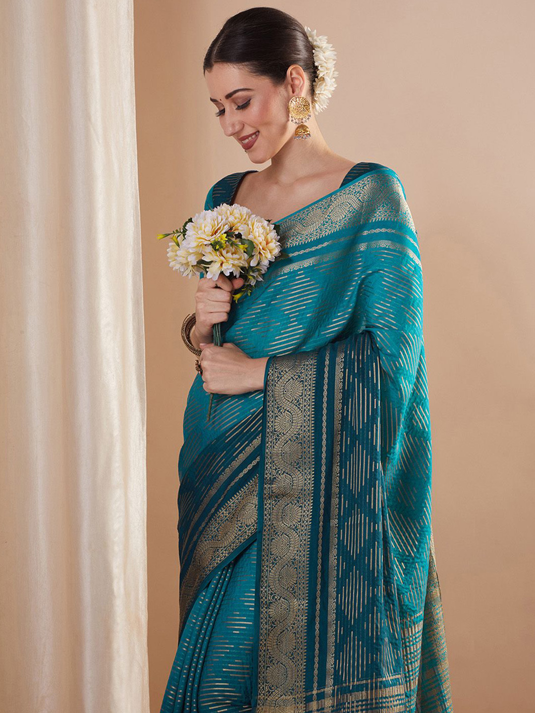 Saree mall Zari Pure Georgette Banarasi Sarees