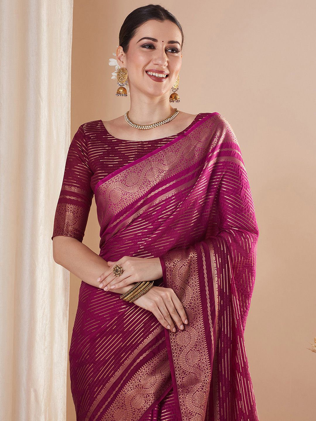 Saree mall Zari Pure Georgette Banarasi Sarees