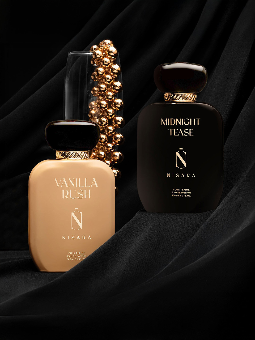 NISARA Women Set Of 2 Midnight Tease & Vanilla Rush Long Lasting Eau De Parfum-100 ml Each