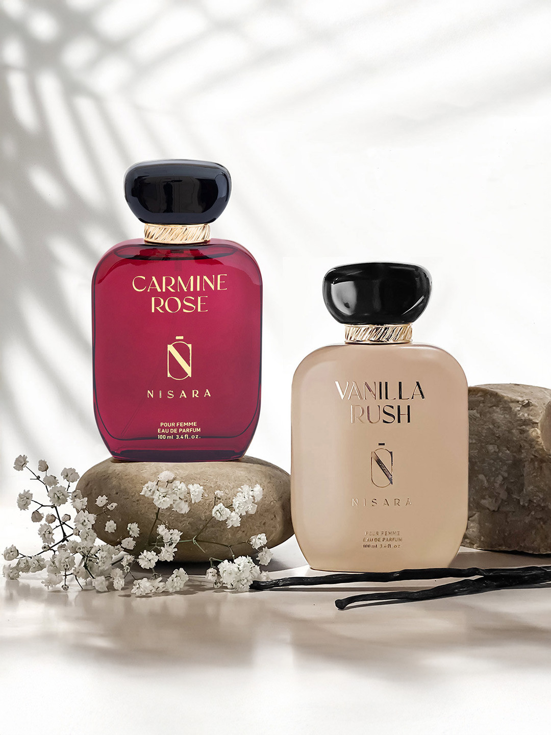 NISARA Women Set Of 2 Carmine Rose &  Vanilla Rush Long Lasting Eau De Parfum - 100ml Each