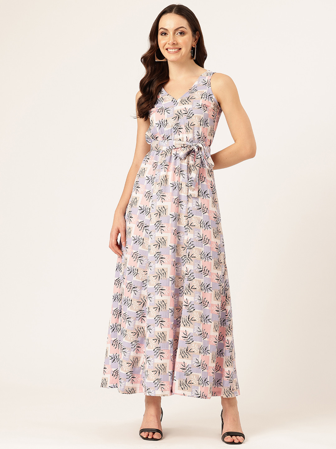 Sleek Italia Floral Print Fit & Flare Maxi Dress