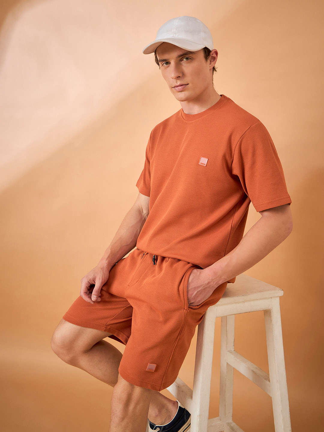 Club York Men Rust Solid Regular Fit Short
