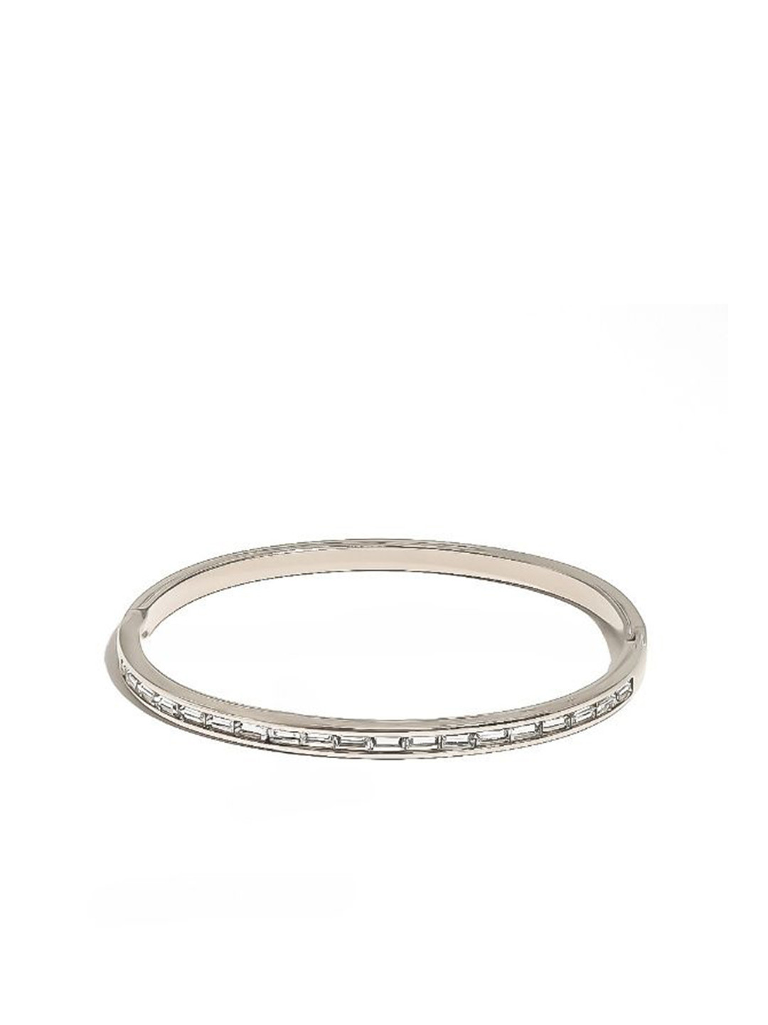 Just Lil Things Silver-Plated Zircon Studded Kada Bracelet