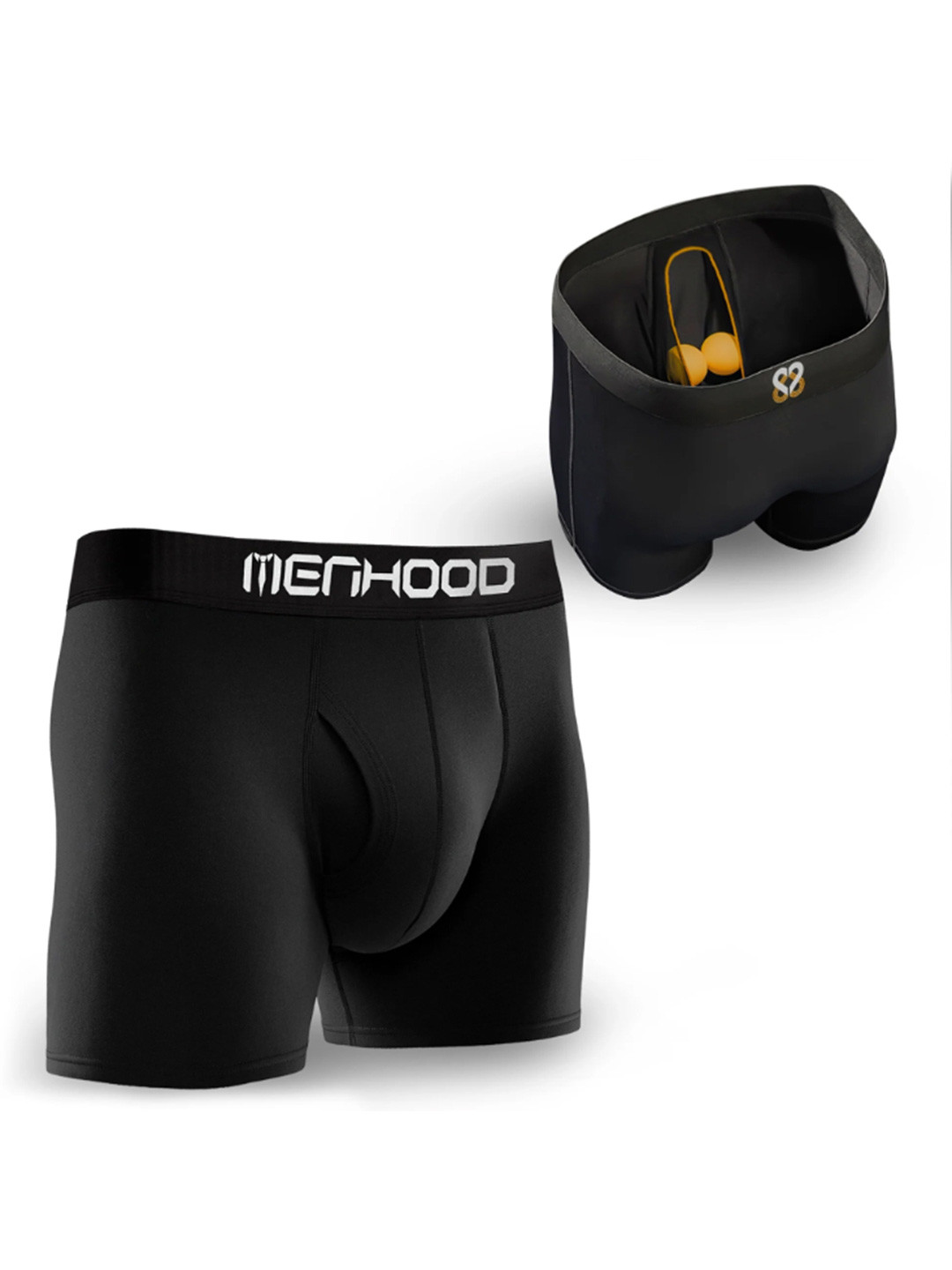 MENHOOD Men Mid-Rise Trunk MEN-KAN-BRI-S-1-Black