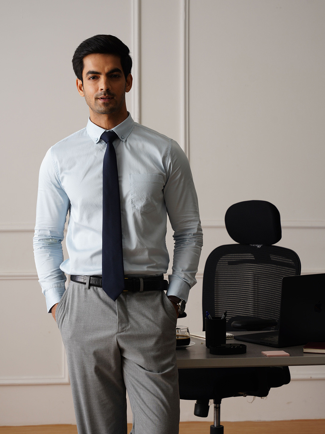 House of verve Men Pure Giza Cotton Premium Solid Formal Shirt