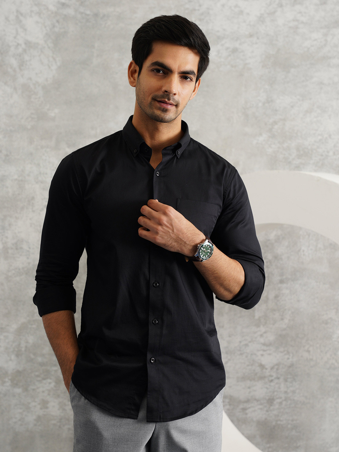 House of verve Men Pure Giza Cotton Premium Solid Formal Shirt