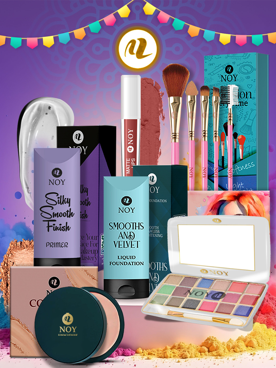 NOY Premium 10 PCS Makeup Kit for Women with Compact, Primer, Lipstick & Eyeshadow