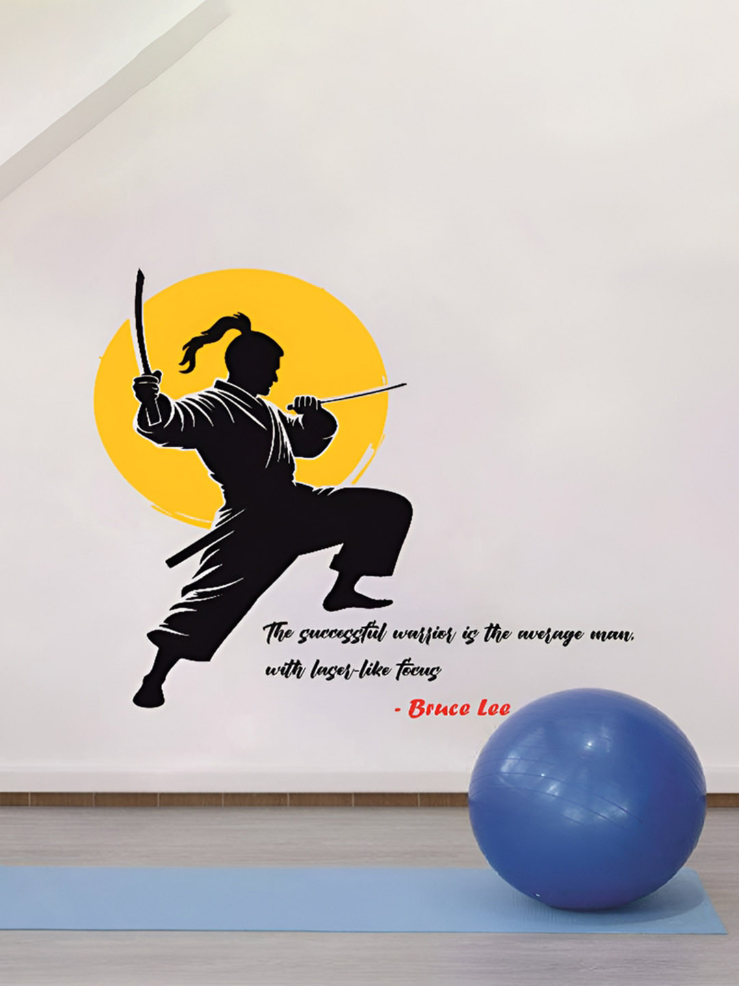 LANSTICK Brave Warrior With Quotes Self Adhesive Wall Sticker