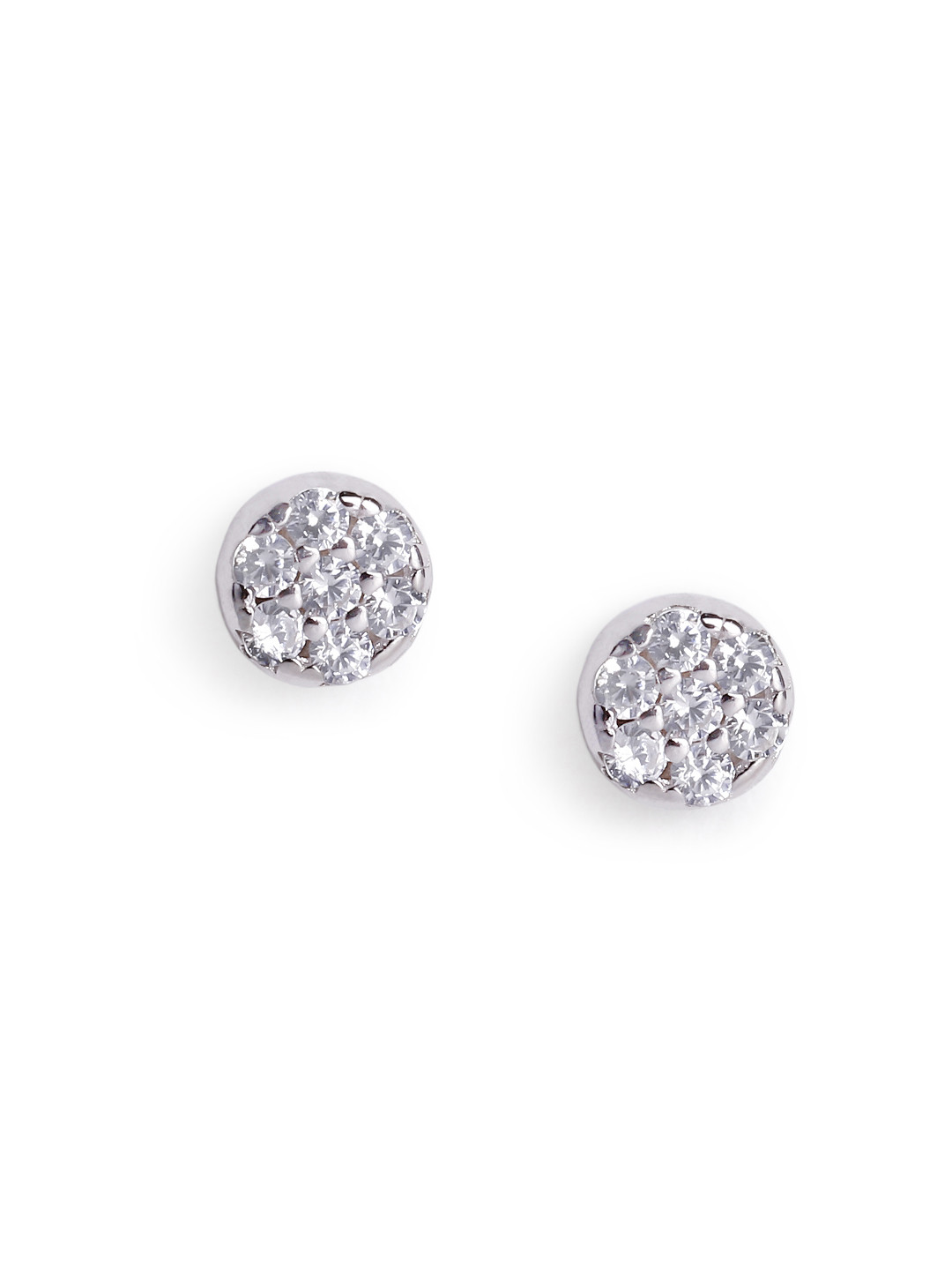 Luxevogue Rhodium Plated Anti Tarnish 925 Sterling Silver Stone Stud Earrings