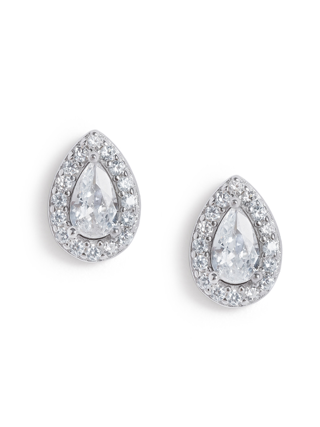 Luxevogue Anti Tarnish 925 Sterling Silver Teardrop Stone Earrings