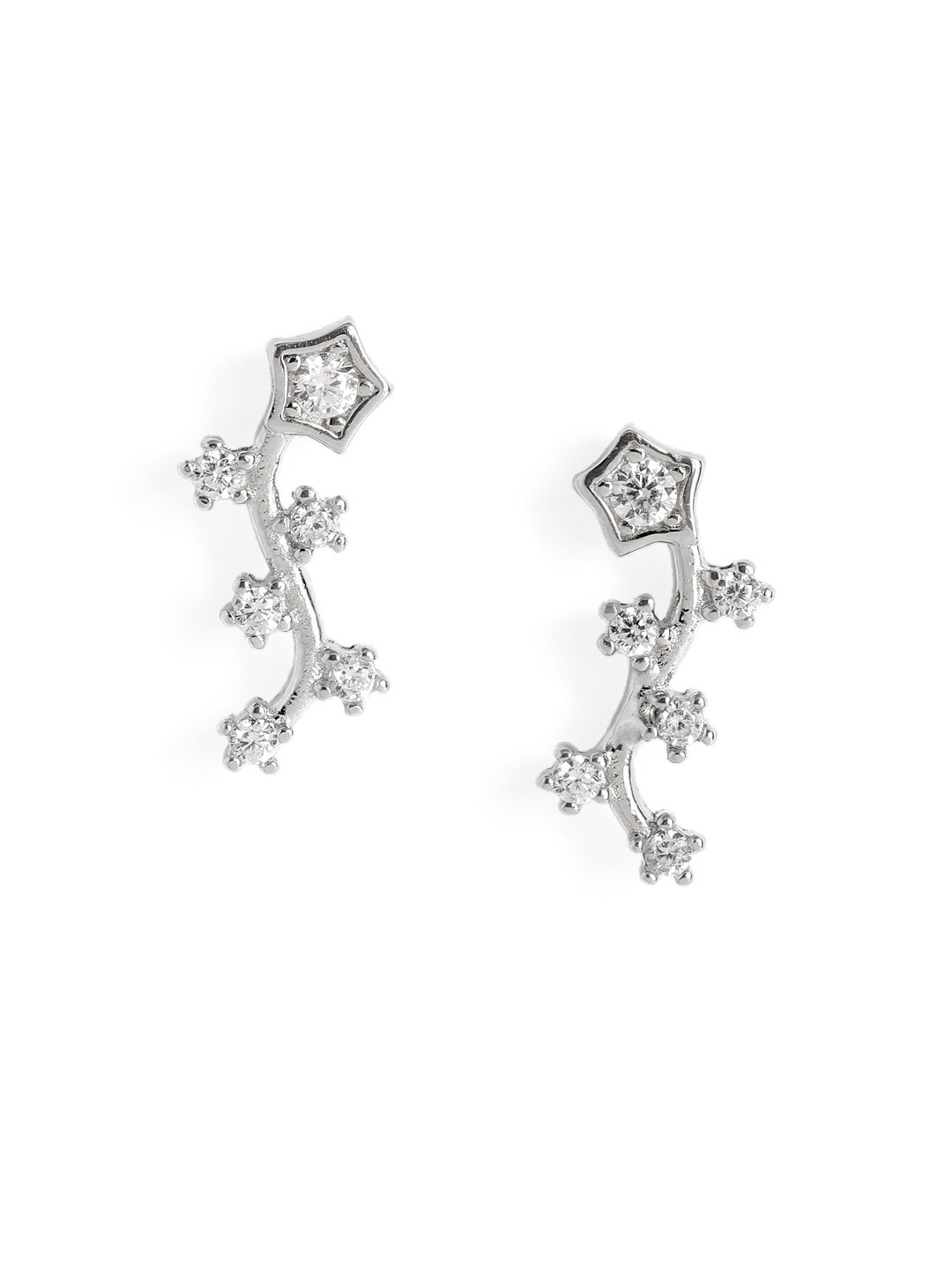 Luxevogue Anti Tarnish 925 Sterling Silver Star Vine Stud Earrings