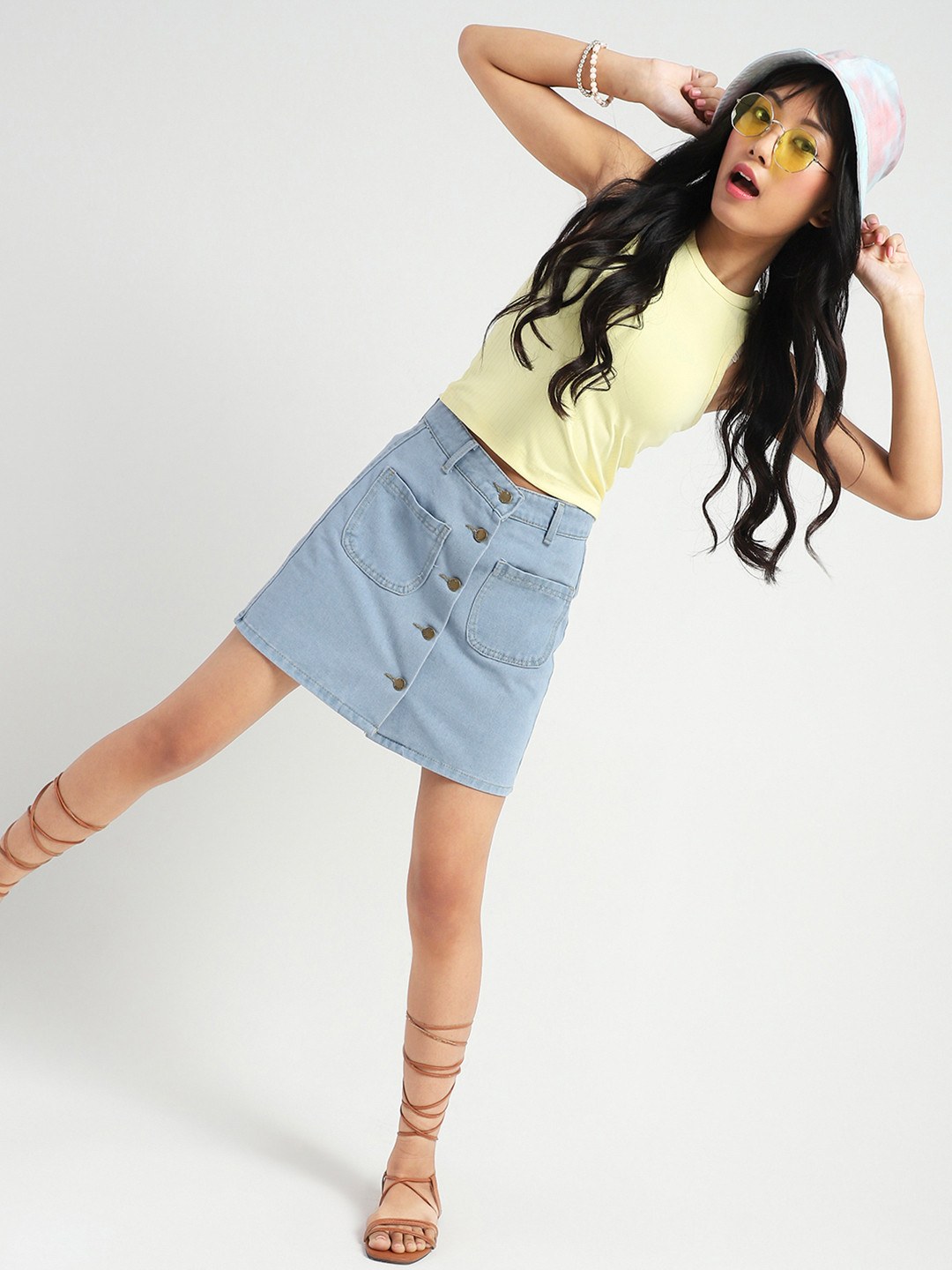 Sera Denim A-Line Mini Skirt