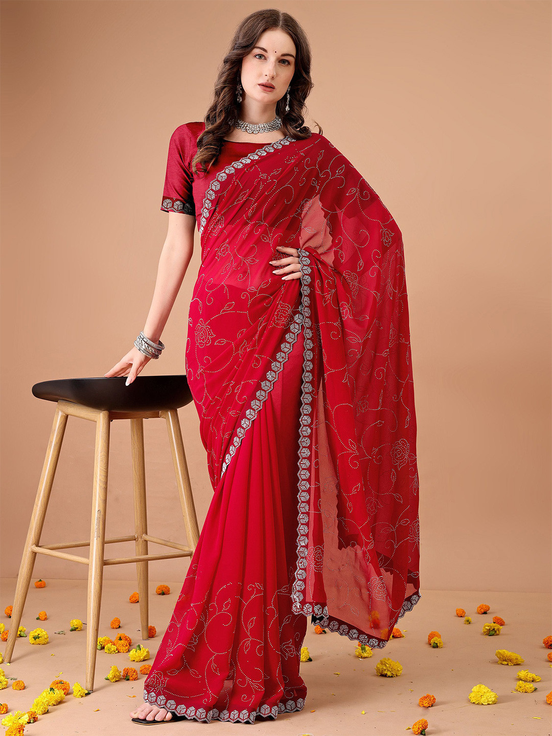 Leelavati Embellished Saree With Blouse