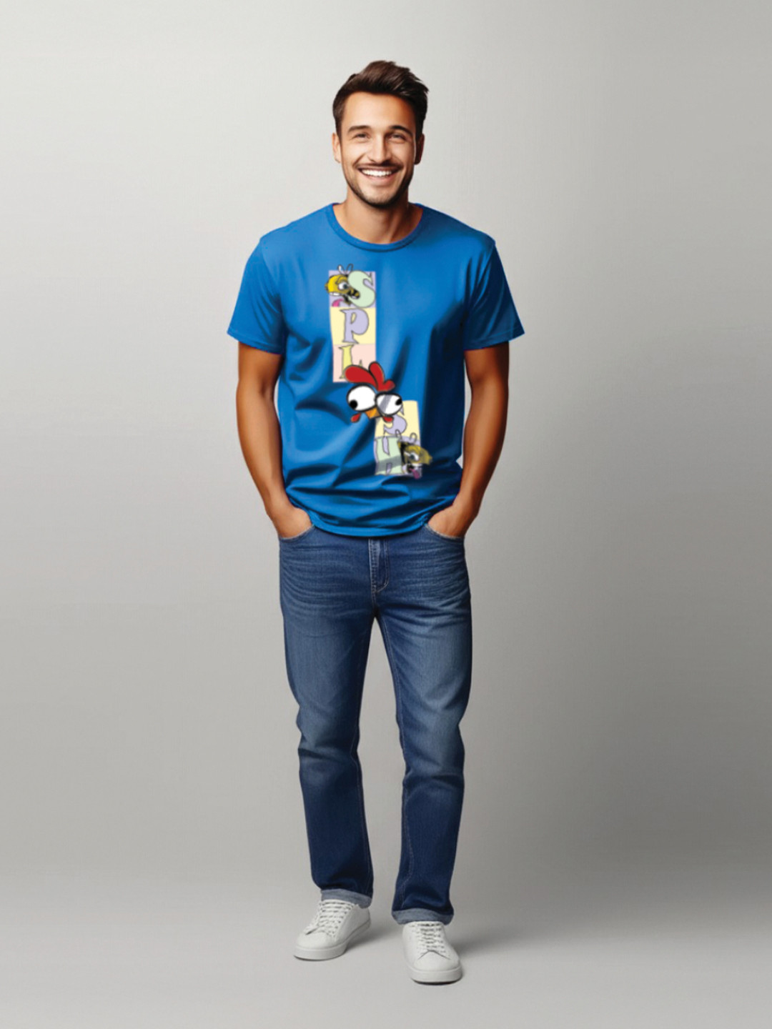 SPLOOSH Men All Seeing 'Peep' Graphic Printed Pure Cotton T-shirt