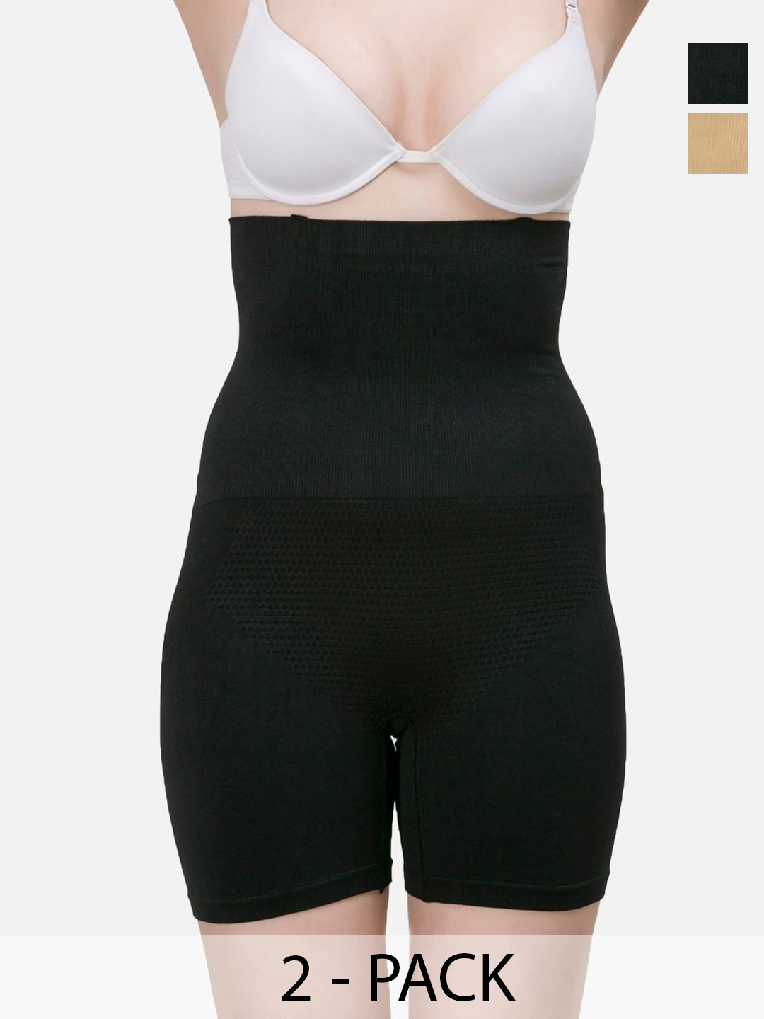 DHANDAI FASHION Pack Of 2 High Rise Tummy & Thigh Shapewear