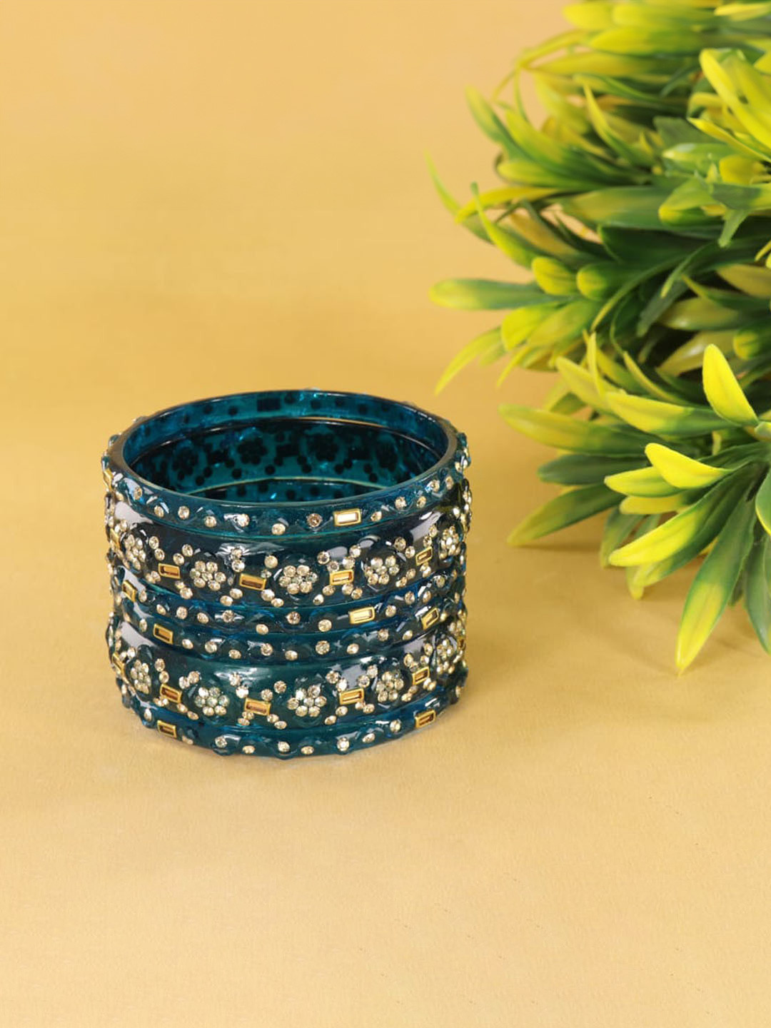 LAVAZZA Set Of 6 Crystal Glass Bangles