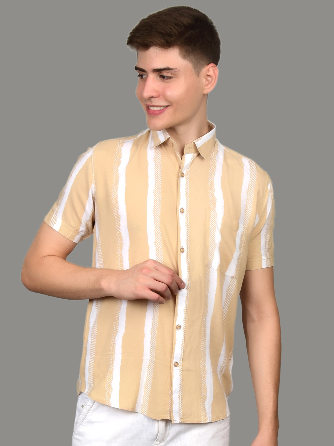 Heed Attentive Men Regular Fit Vertical Striped Shirt