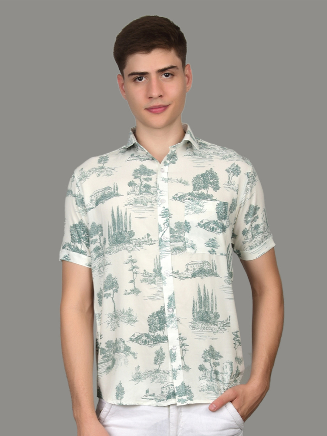 Heed Attentive Retro Graphic Print Regular Fit Floral Shirt