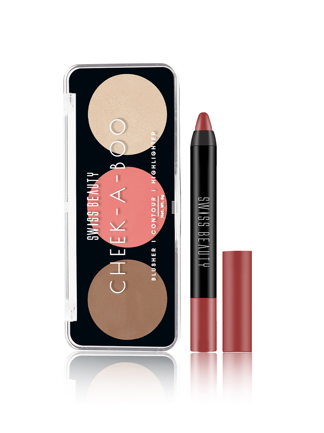 SWISS BEAUTY 3-In-1 Face Palette & Lipstick Combo