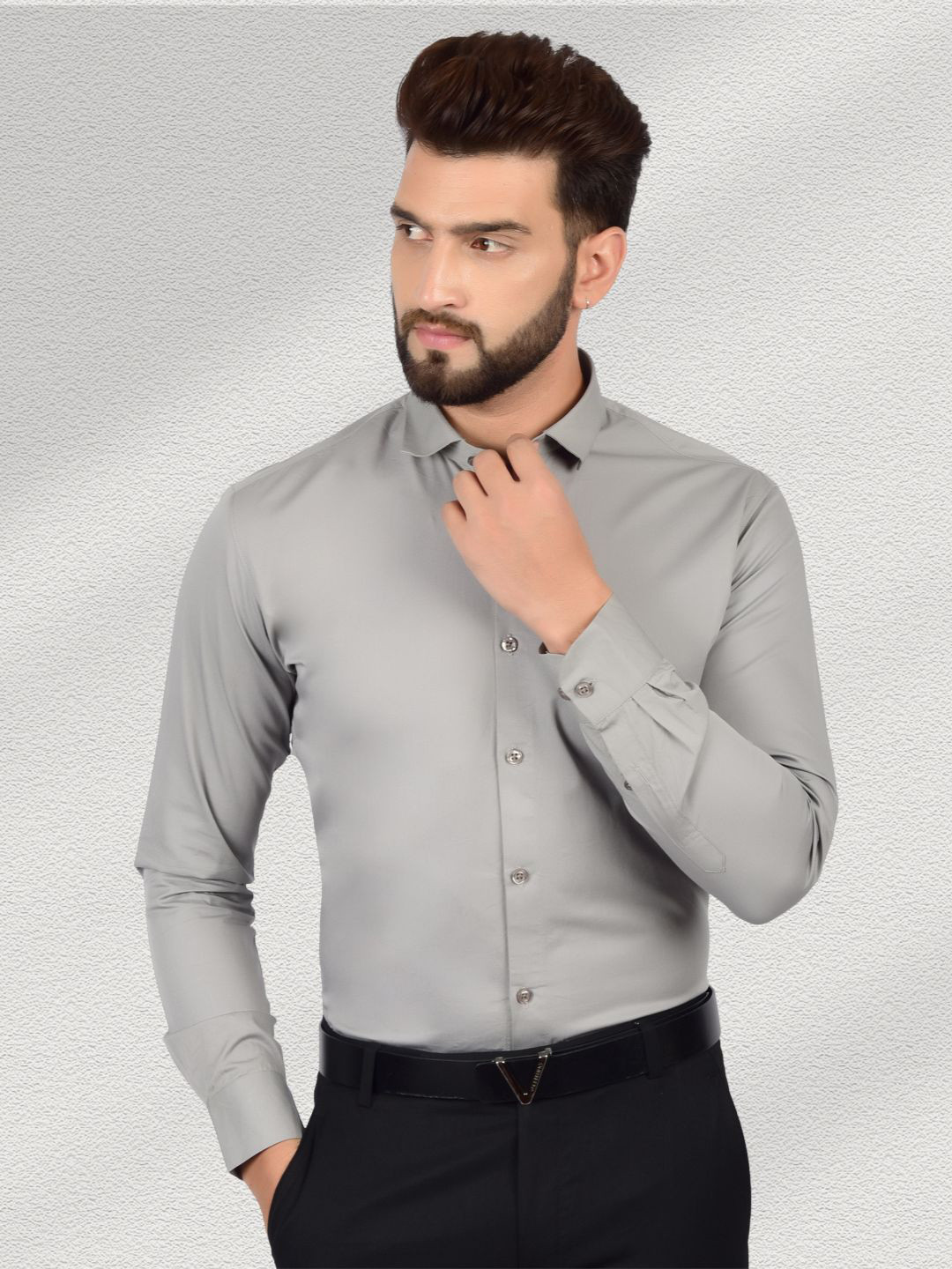Heed Attentive Men Standard Satin Formal Shirt